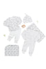 Pink Chicken - Gray Elephant Layette Set in a Nesting Box