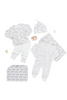 Gray Elephant Layette Set in a Nesting Box