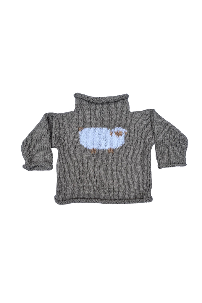 Lamb Motif Sweater - Gray