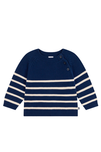 White Stripped Navy Sweater