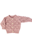 Leaf Lace Knit Cardigan - Pink