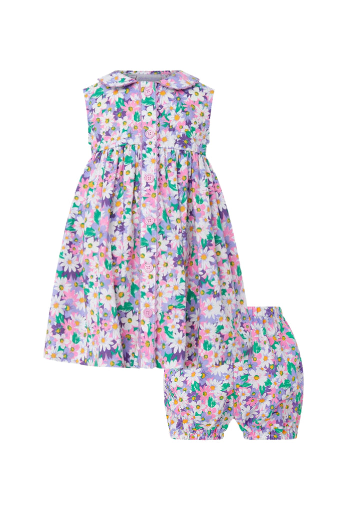 Rachel Riley - Aster Sleeveless Button-Front Dress & Bloomers Set