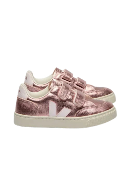 Veja - Pink Chrome Velcro V Tennis Shoe