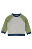 Gray Color Block Knit Raglan Sweatshirt