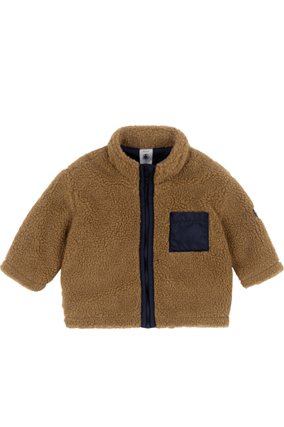Petit Bateau - Brown Faux Fur Jacket (Infant)