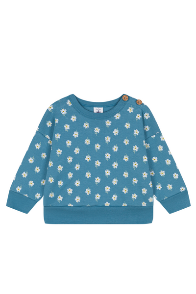Petit Bateau - Floral Blue Sweatshirt