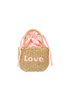 Wicker Basket "Love" Bag - Pink