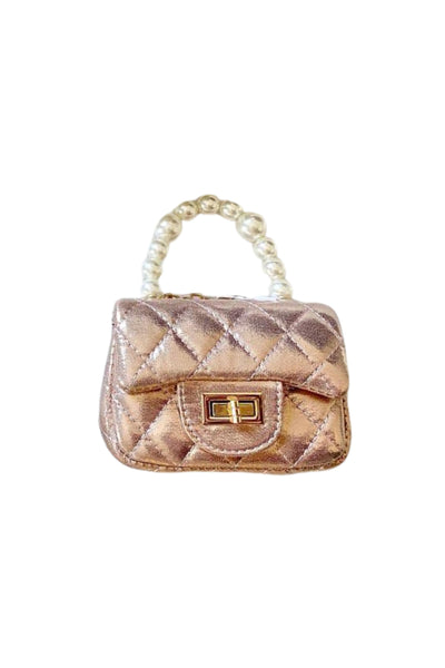 Little Lady Pearl Handle Purse - Rose Gold