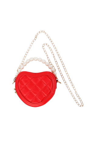 Quilted Heart Purse - Red