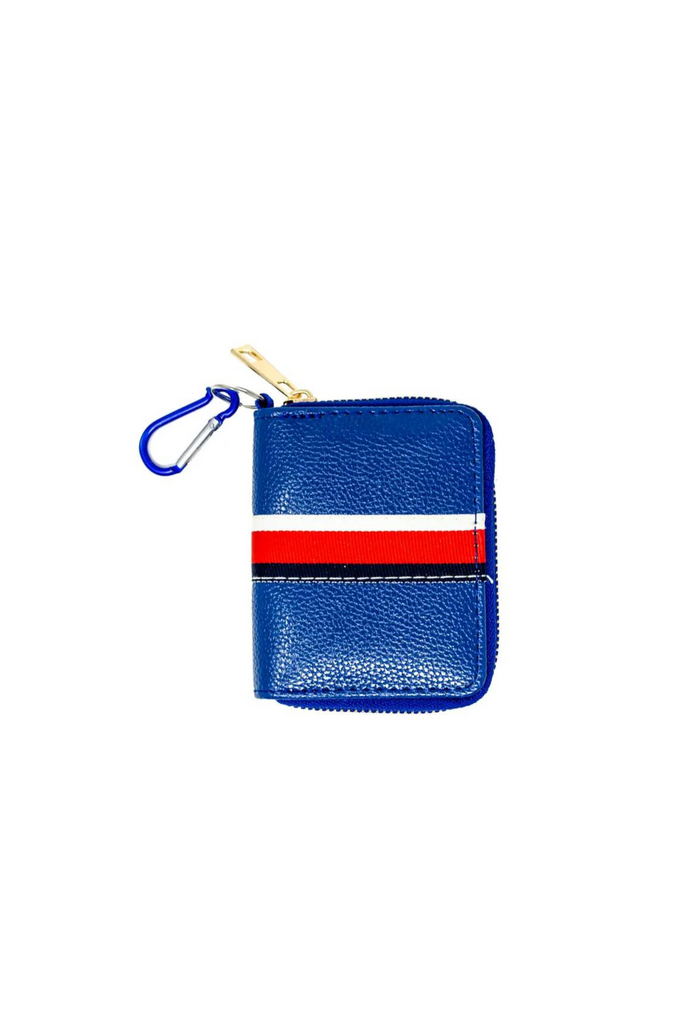 Striped Blue Leather Wallet