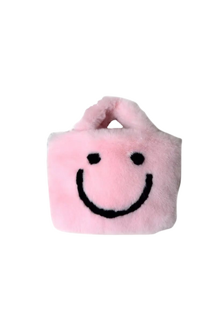 Happy Faux Fur Bag - Pink