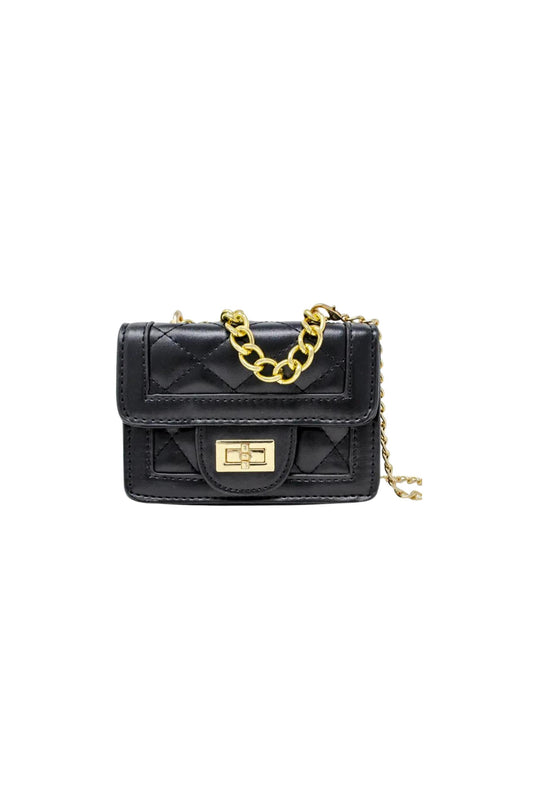 ZOMI GEMS - ACC - TINY CLASSIC QUILTED MINI PURSE - BLACK