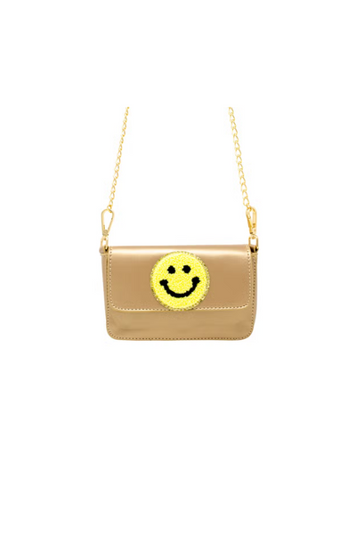 Happy Face Gold Clutch Bag