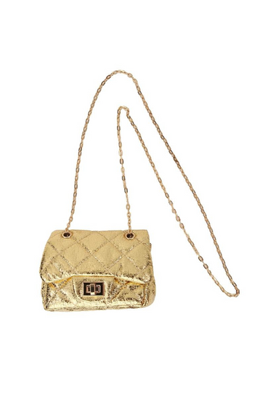 Quilted Metallic Purse - Gold