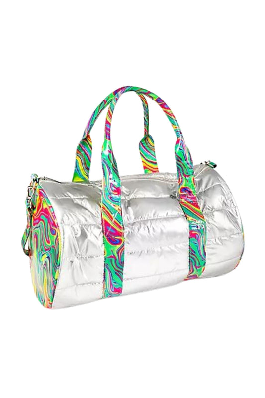 Bari Lynn - Marble Swirl Silver Duffel