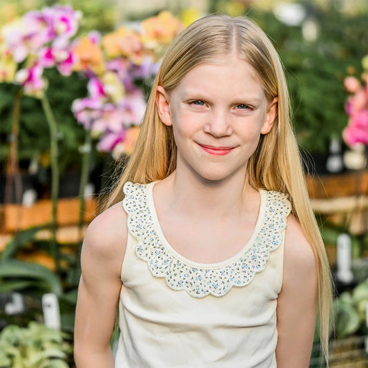 OH BABY! - BBY - BLOSSOM BELLA COLLAR TANK - SKY BLUE