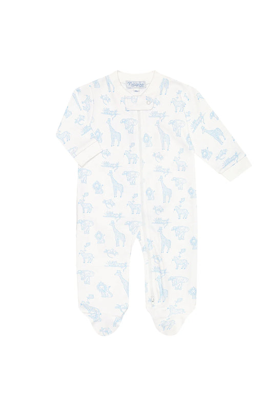 NELLAPIMA - BBY - BLUE SAFARI ZIPPER FOOTIE - BLUE