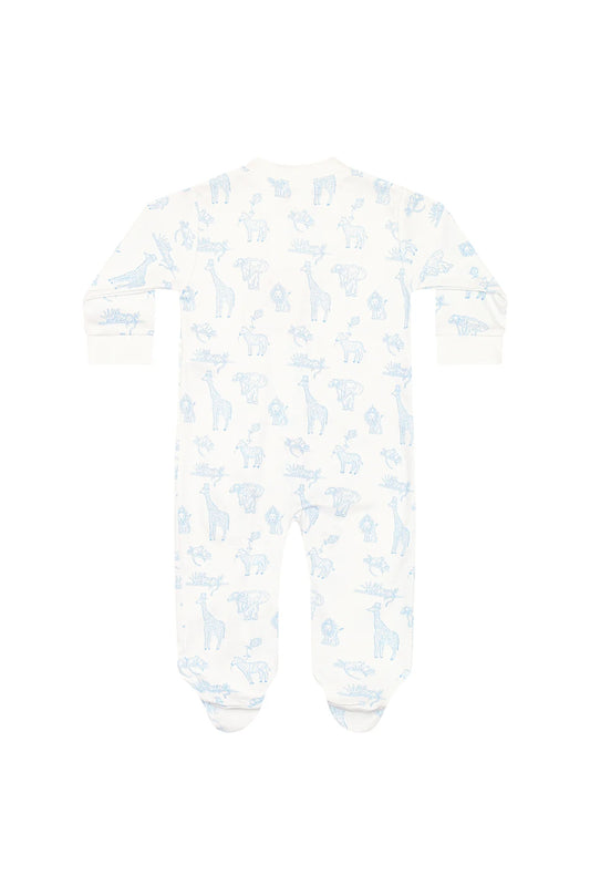 NELLAPIMA - BBY - BLUE SAFARI ZIPPER FOOTIE - BLUE