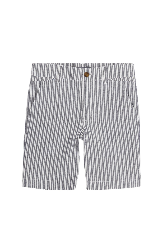 Navy Stripe Trouser Short