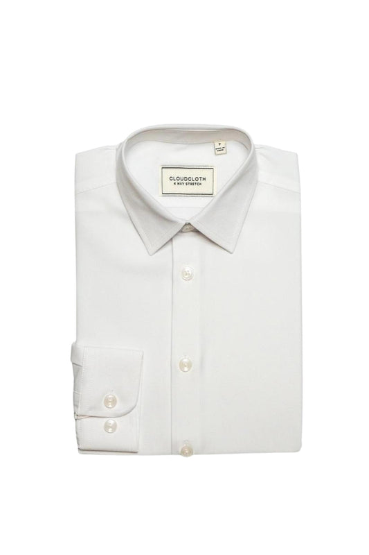 ISAAC MIZRAHI - TB - FOUR WAY STRETCH SHIRT - WHITE