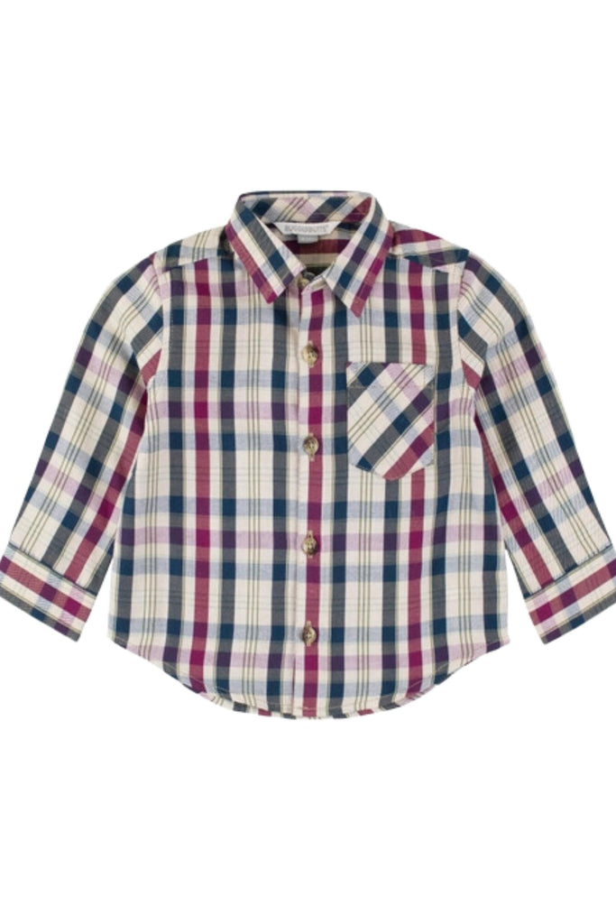 Rowan Plaid Navy Plaid Button Down Shirt