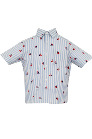 Stripe Sailboat Button Down Shirt