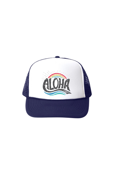 "Aloha" Trucker Hat - Navy