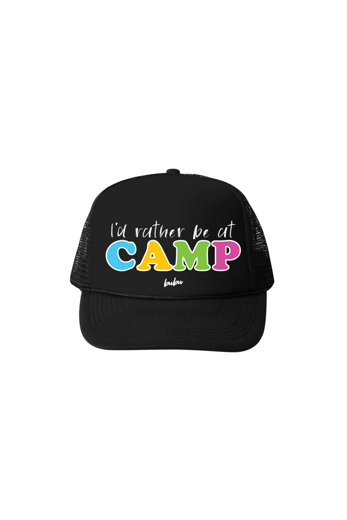 I'd Rather Be At Camp Trucker Hat - Black