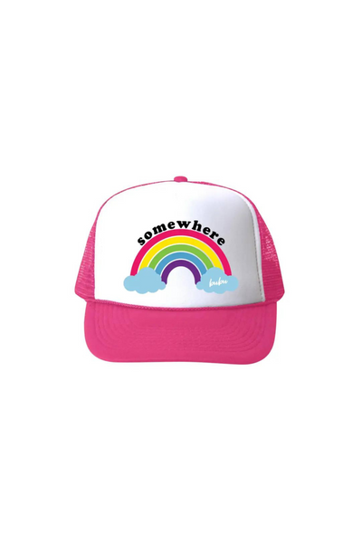Rainbow Trucker Hat - Dark Pink