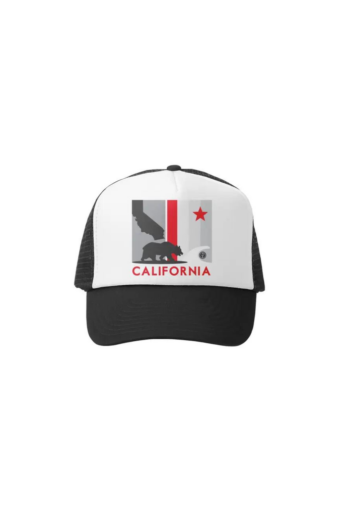 California Flag Black Trucker Hat