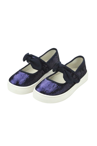 Zoe Knotted Bow Mary Janes- Navy