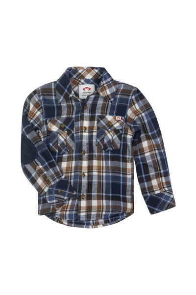 Navy/Brown Plaid Flannel Shirt