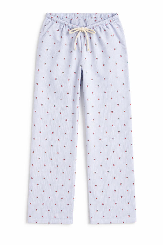 KATIE J NYC - BG - TWEEN CAPRI STRIPED LOUNGE PANT - CHERRY SEERSUCKER STRIPE