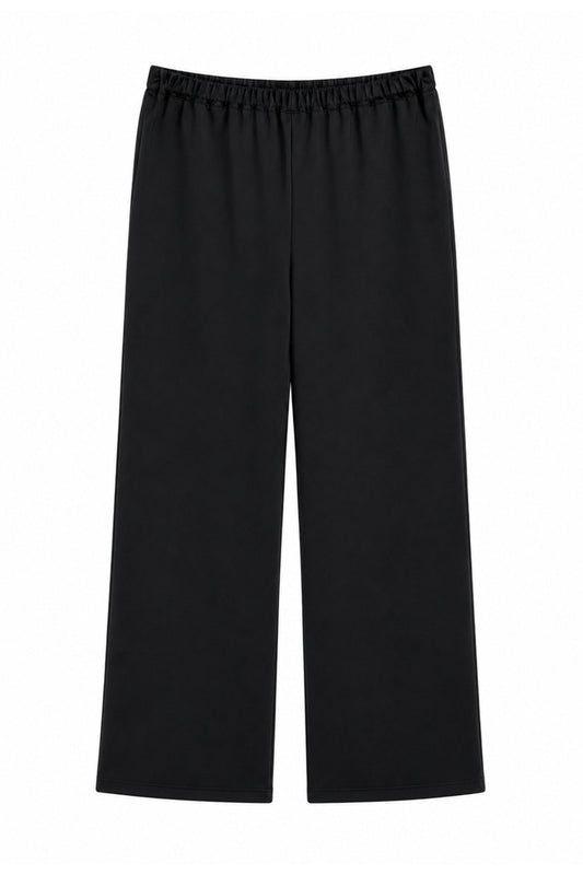 KATIE J NYC CAROL SATIN WIDE LEG PANT BLACK