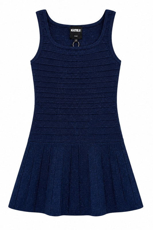 KATIE J NYC CARRIE ANN DRESS EVENING BLUE
