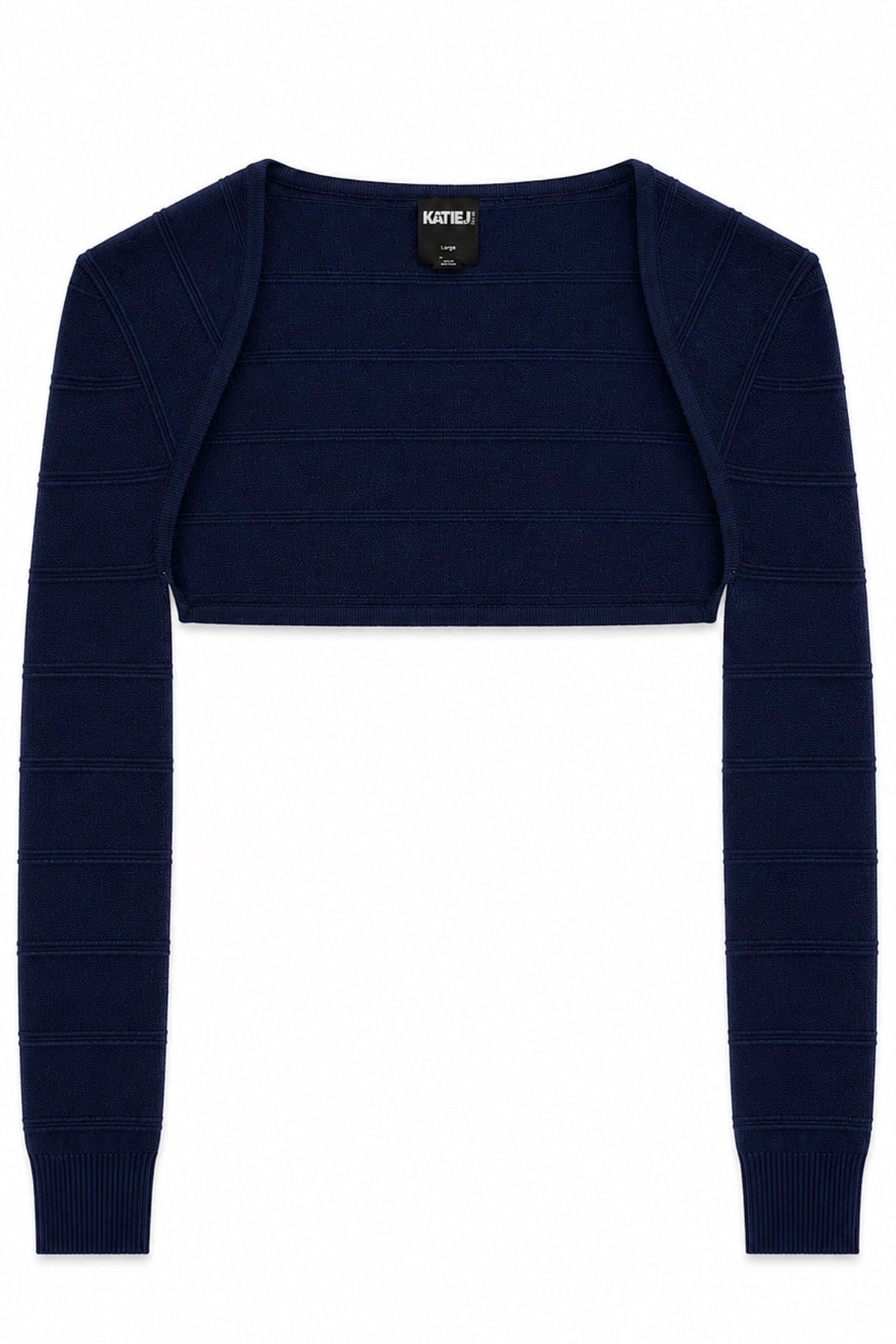 KATIE J NYC CARRIE ANNE LUREX SHRUG EVENING BLUE
