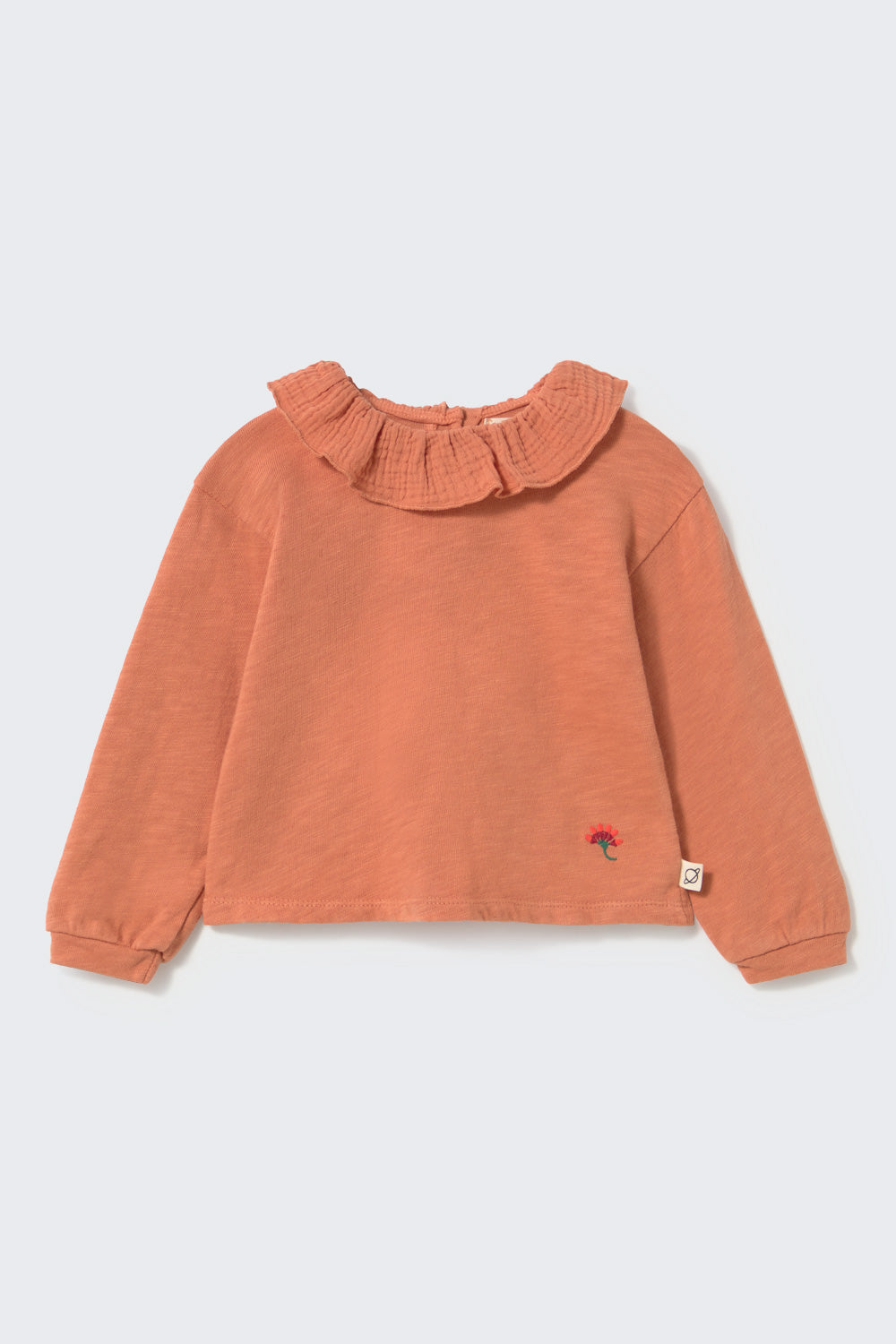 COZMO - BBY - BRUSHED WARM SLUB RUFFLE T-SHIRT - PINK SIENA