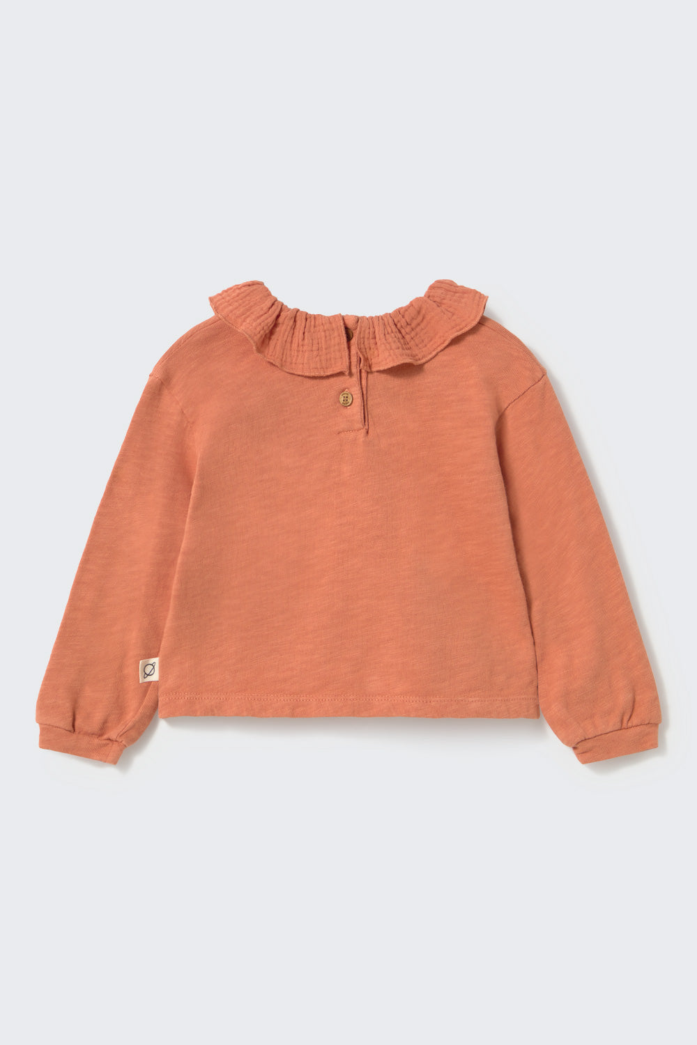 COZMO - BBY - BRUSHED WARM SLUB RUFFLE T-SHIRT - PINK SIENA