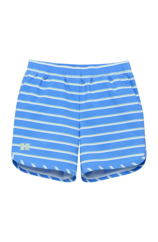 COURTSIDE KIDS  - BB - BASELINE STRIPE SUPER SHORT - SKY BLUE