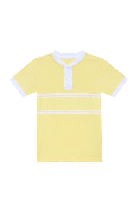 COURTSIDE KIDS  - TB - LEMON STRIPE BLADE SHIRT - LEMON