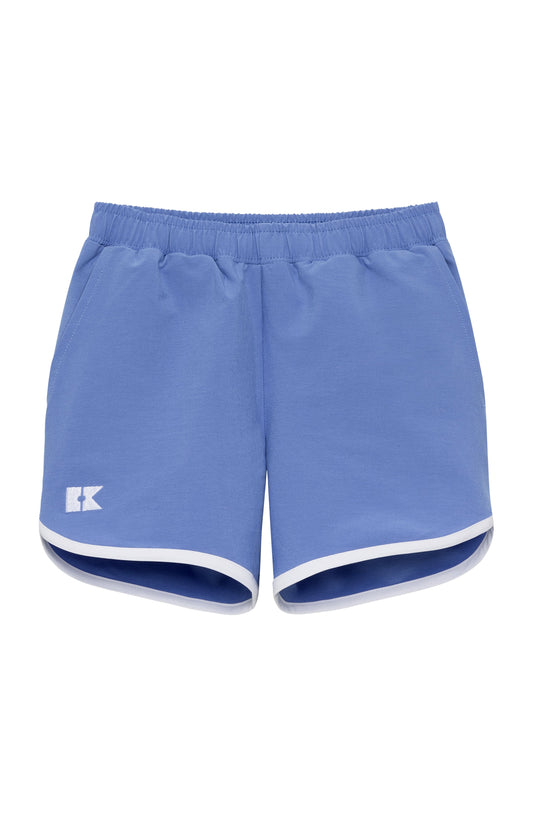 COURTSIDE KIDS  - BB - RETRO SUPER SHORT W/ WHITE PIPING - SKY BLUE