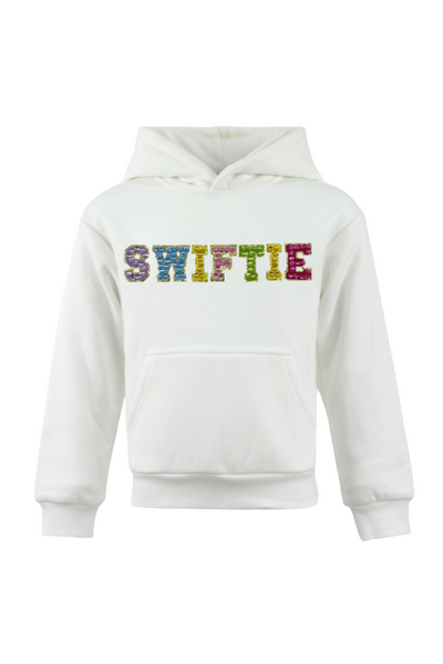 Lola And The Boys  - White Crystal "Swiftie" Hoodie