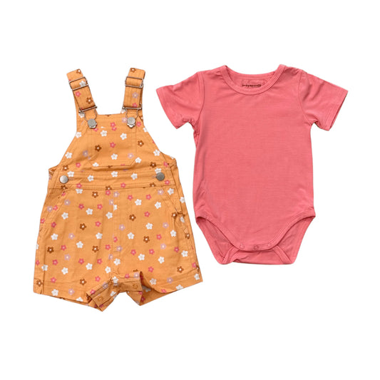 BABYSPROUTS - BBY - COTTON OVERALLS SET - DESERT MIST BLOOMS