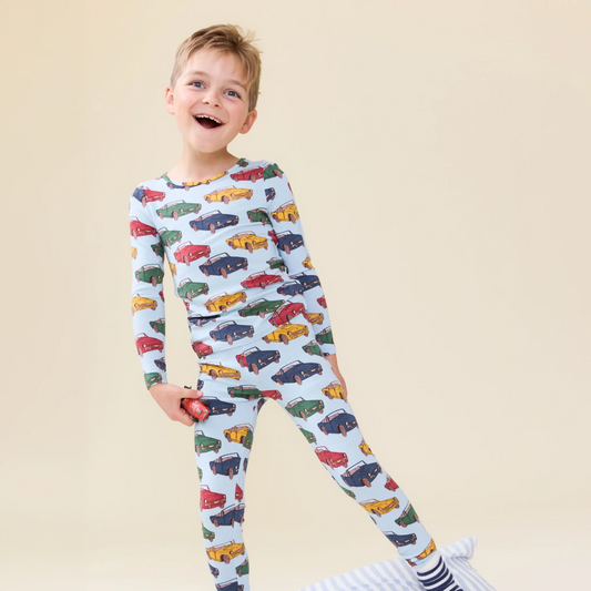PINK CHICKEN - TG - KIDS BAMBOO PJ SET - VINTAGE CARS