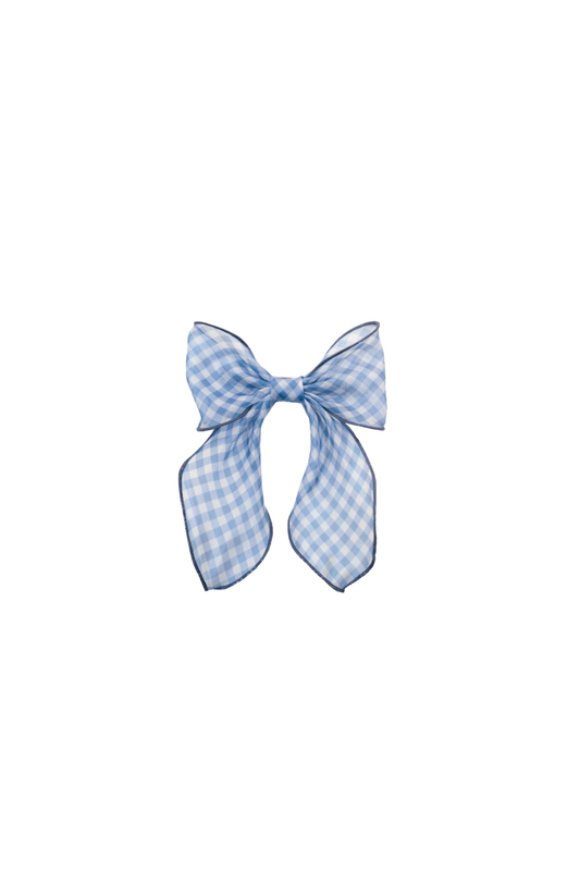 Emi Jay - ACC - Bow Barrette - Baby Blue Gingham