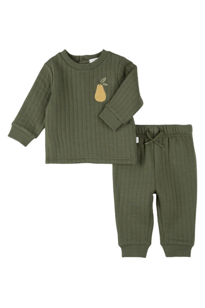 Petit Lem - Dark Green Quilted Set