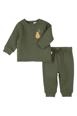 Petit Lem - Dark Green Quilted Set