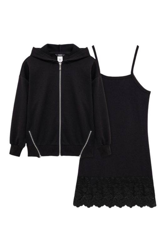 Truce - Black Dress & Hoodie Set