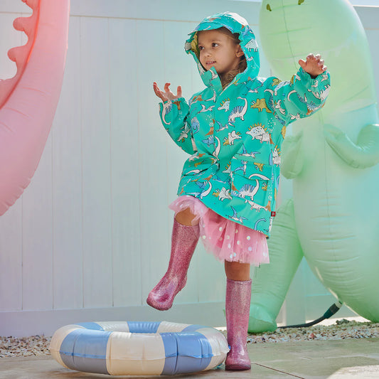 MAGNETIC ME - BB - RAINCOAT - ALL OVER DINO COLOR CHANGING