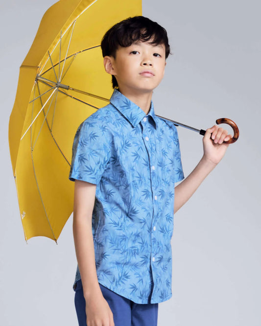 APPAMAN - TB - DAY PARTY SHIRT - BLUE BAMBOO